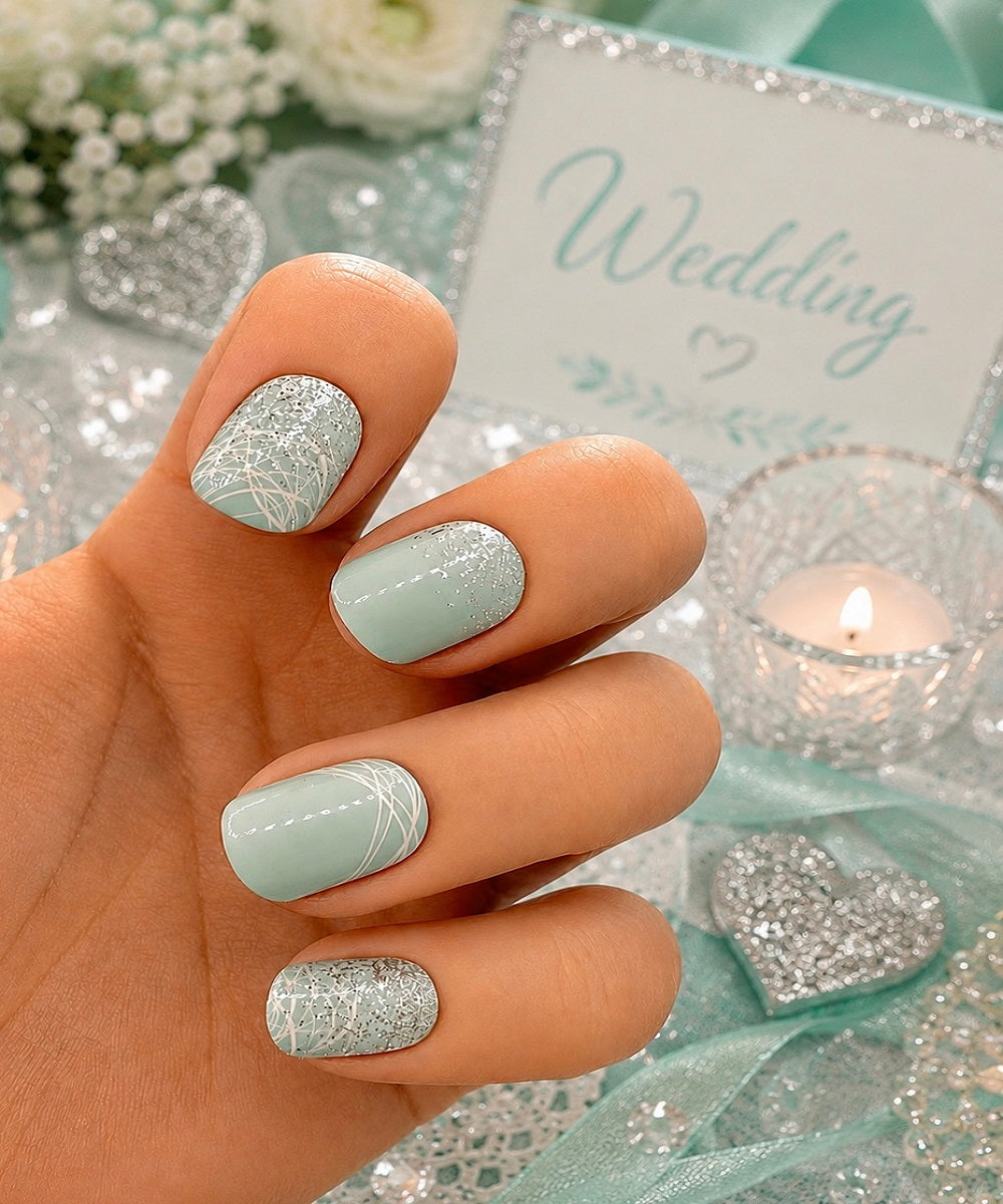 nails for light blue dress XL Mint Glitter – Suhr fully-lined:false Alluring Tie Dye Halter Size:20.5 37/38