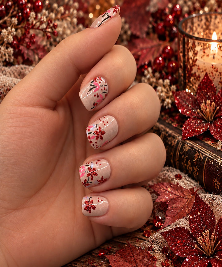 XL Red Flowers Fall