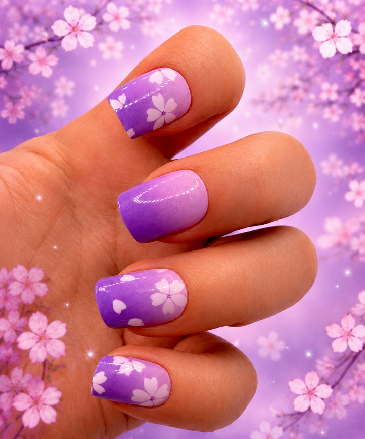 XL White Flowers On Purple