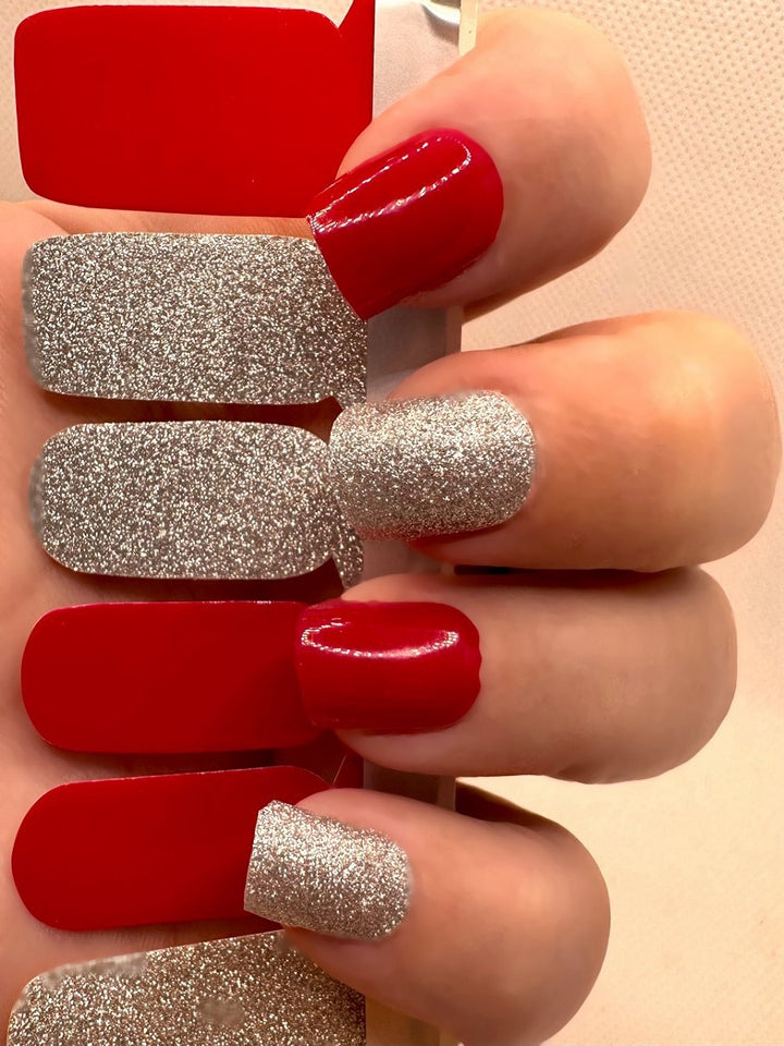 XL Silver Glitter on Plum