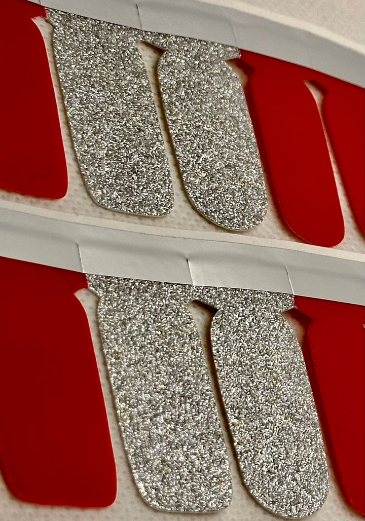 XL Silver Glitter on Plum