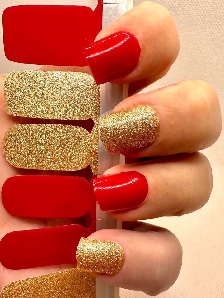 XL Gold Glitter on Plum