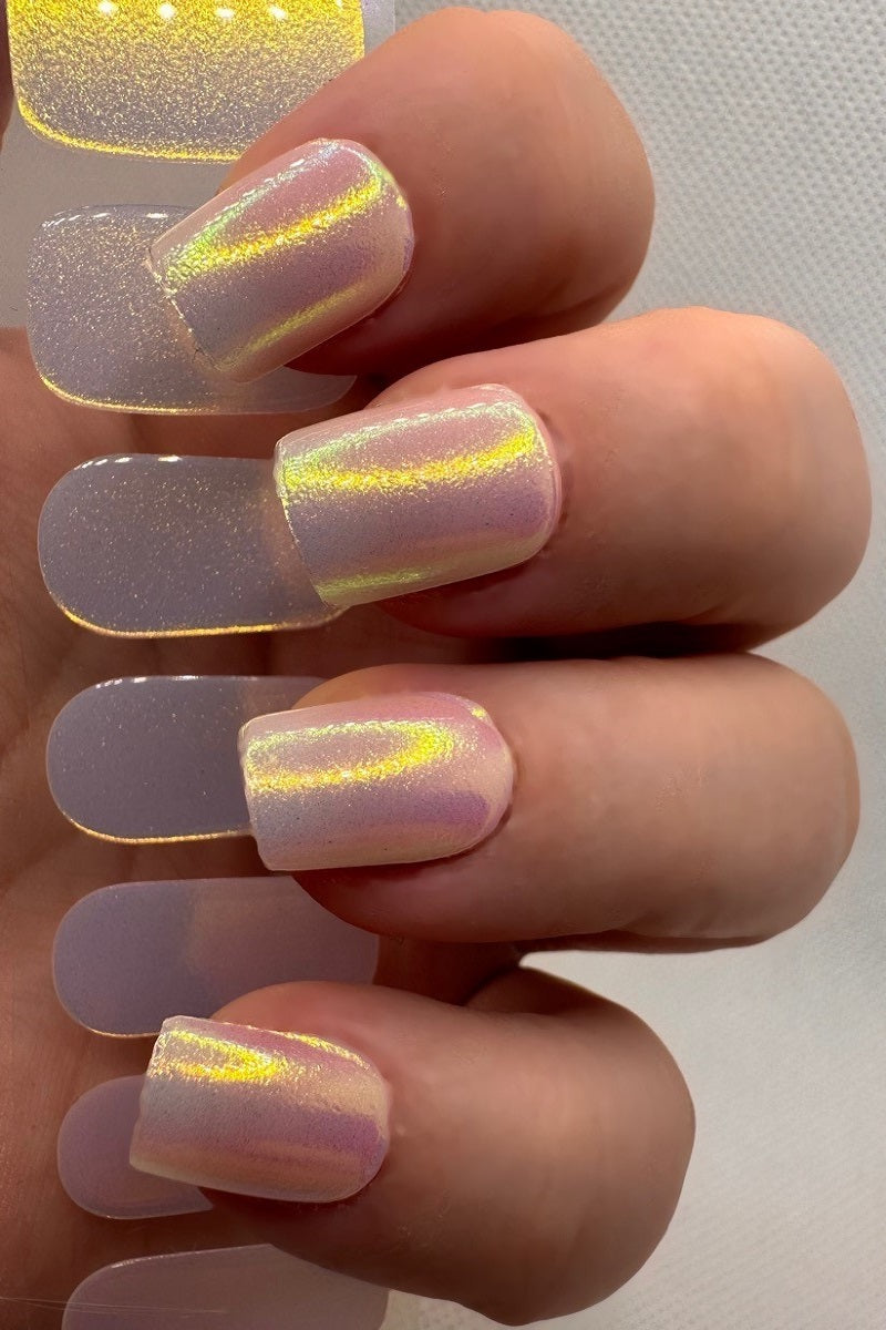 XL Holographic Rose-Yellow-White Gel