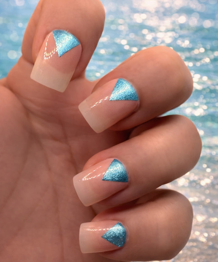 Blue Metallic Triangle (Transparent)