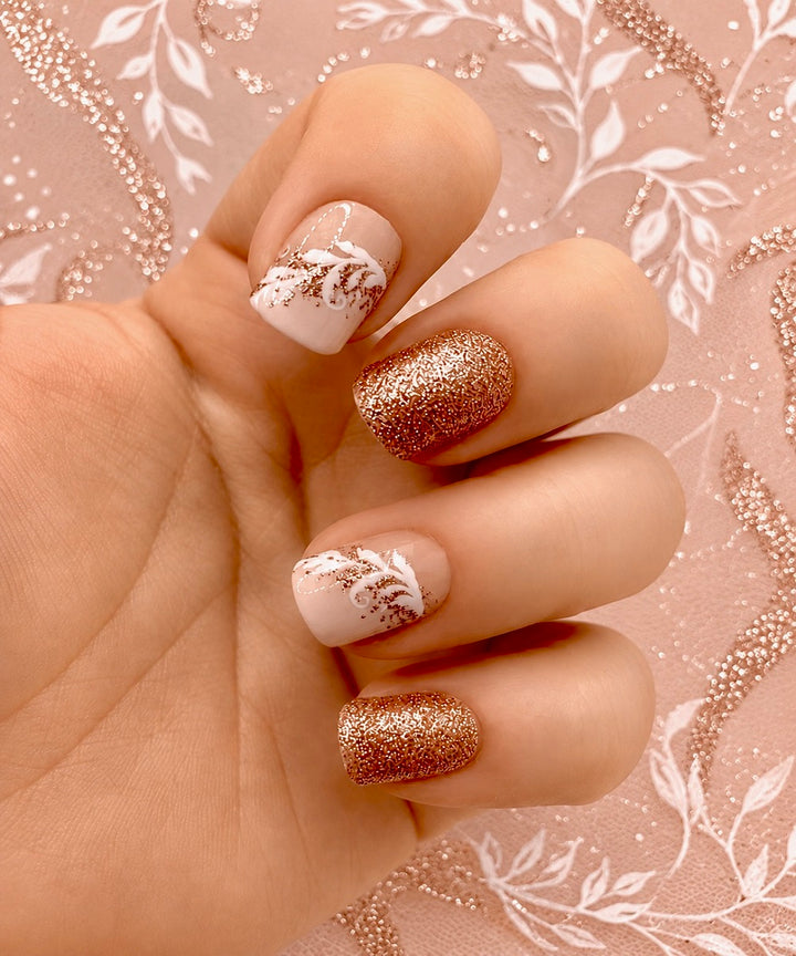 XL Wedding White Leaves