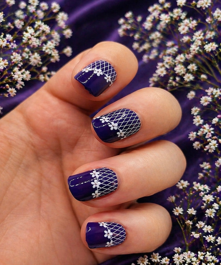 White Flowers On Purple