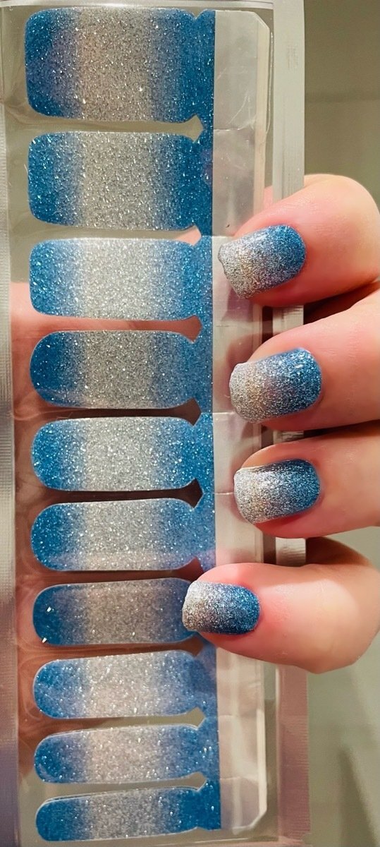 XL Turqouise-Silver Ombre (Glitter)